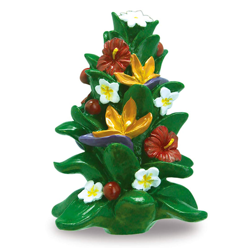 Festive Floral Tree Poly-Resin Ornament