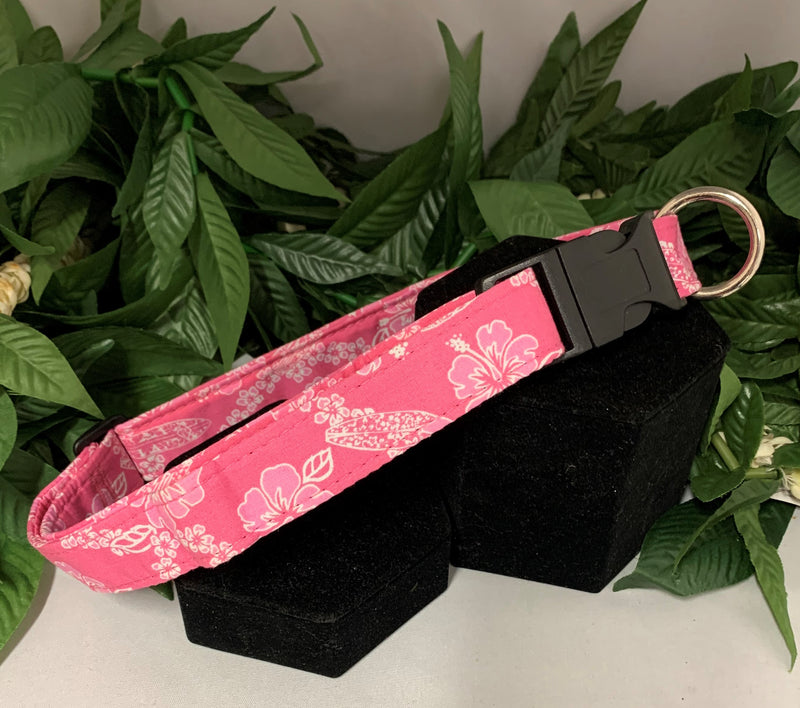 Haleiwa Pink Dog Collar & Leash