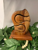 Hawaiian Koa Wood Jewelry Box - Swimming Fishes