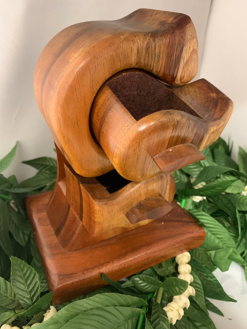 Hawaiian Koa Wood Jewelry Box - Swimming Fishes
