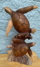 Double Carved Honu Standing
