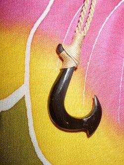 Buffalo Horn Black Fish Hook Pendant