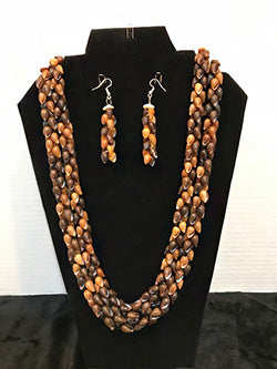 Niihau Poleho Shell Lei and Earring Set